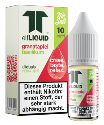 Elf-Liquid - Dual - Nikotinsalz Liquid 10 mg/ml - Granatapfel-Basilikum