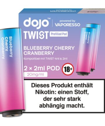 Vaporesso - Dojo - Twist Pod 20 mg/ml (2 Stück pro Packung) - Blueberry Cherry Cranberry