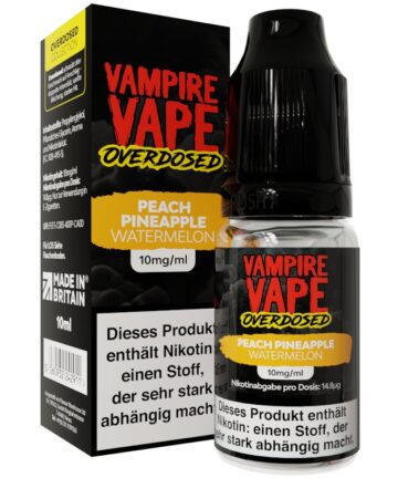 Vampire Vape - Overdosed - Nikotinsalz Liquid - Peach Pineapple Watermelon